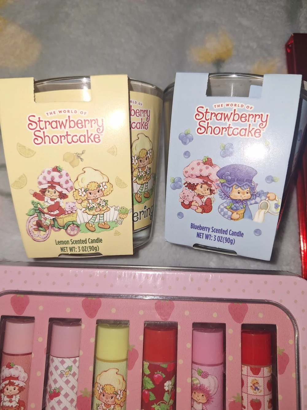 Strawberry Shortcake Lip & Face Care Set And 3 Candles
